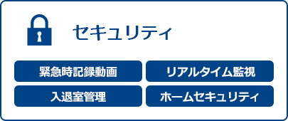 セキュリティ 緊急時記録動画 リアルタイム監視 入退室管理 ホームセキュリティ