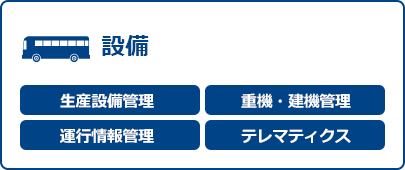 設備 生産設備管理 重機・建機管理 運行情報管理 テレマティクス