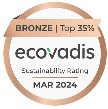 Certified“Bronze”in the CSR audit conducted by EcoVadis based in France.