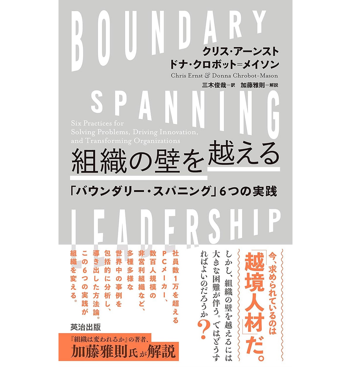 『組織の壁を越える――「バウンダリー・スパニング」6つの実践』（クリス・アーンスト、ドナ・クロボット=メイソン）英治出版