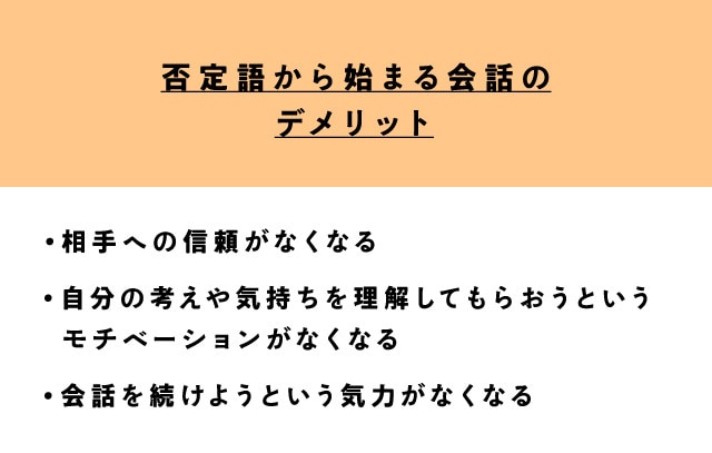 条件反射で否定語を口にしていないか？