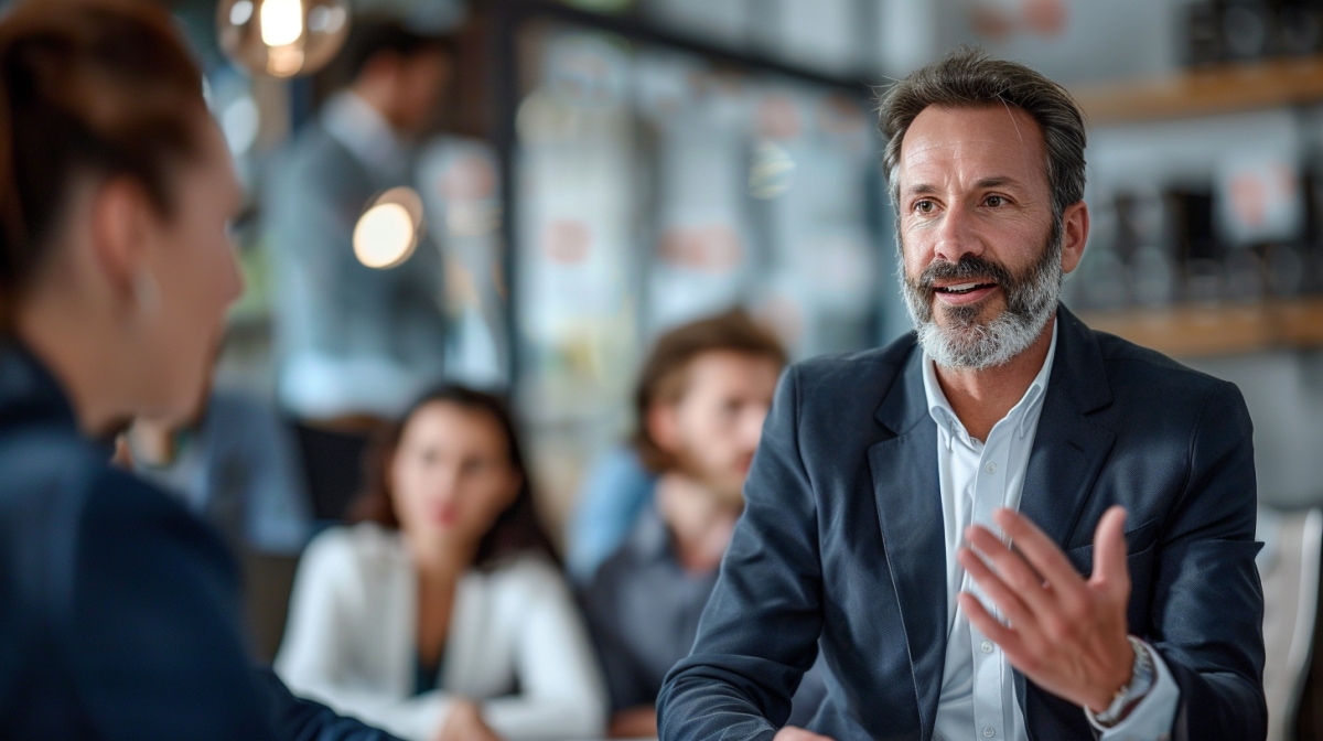 midjourneyで生成した「具体的な指示ができるカリスマ上司」（提供：IKIGAI lab.）