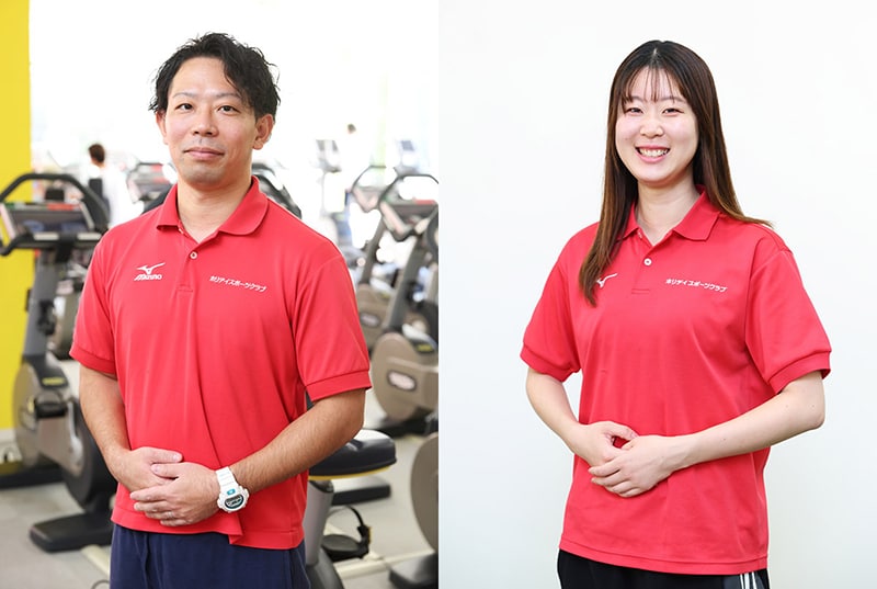 左からホリデイスポーツクラブ相模原店の水井祐輔店長と久松明日香さん