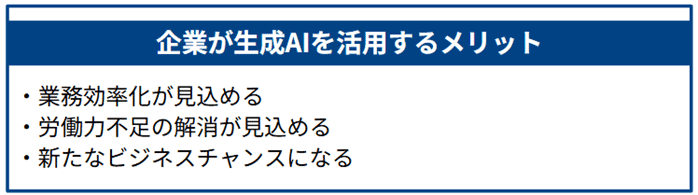 企業が生成AIを活用するメリット