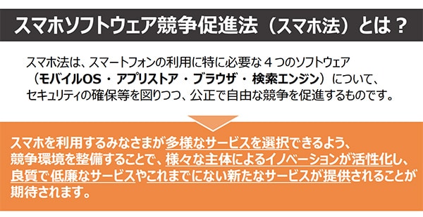 スマホ新法の特徴と期待される変化