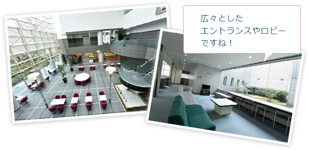 広々としたエントランスやロビーですね!