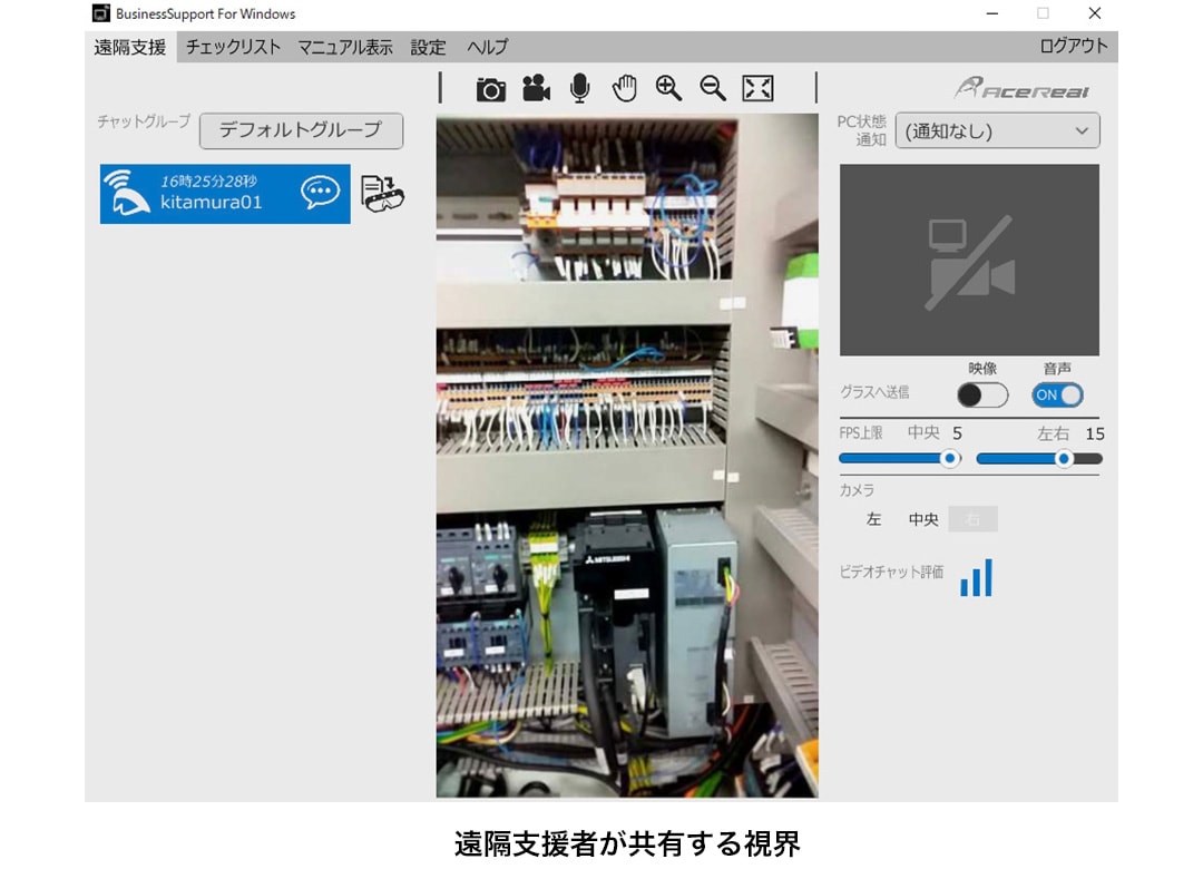 遠隔支援者が共有する視界