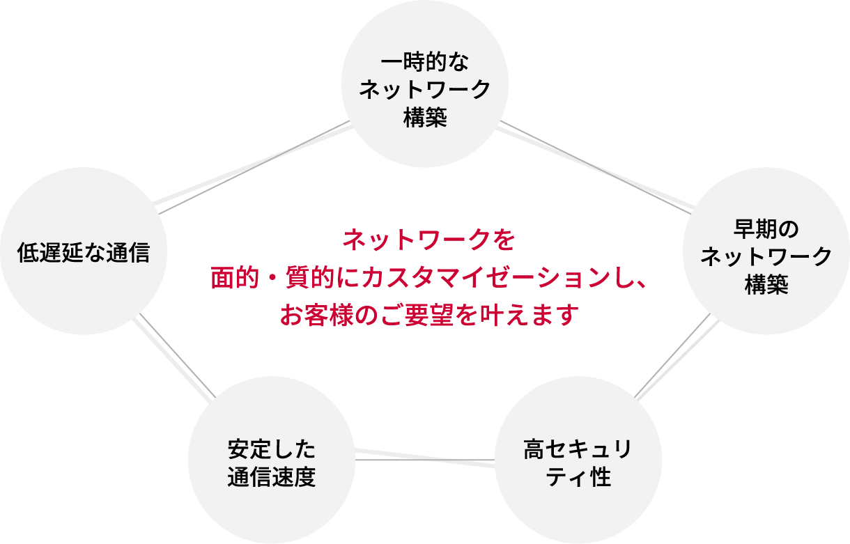 ネットワークを面的・質的にカスタマイゼーションし、お客様のご要望を叶えます