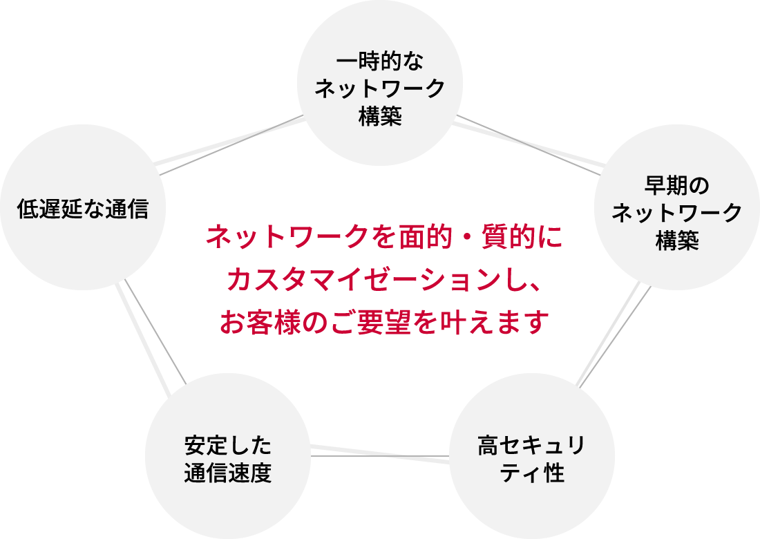 ネットワークを面的・質的にカスタマイゼーションし、お客様のご要望を叶えます