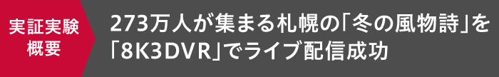 273万人が集まる札幌の「冬の風物詩」を「8K3DVR」でライブ配信成功