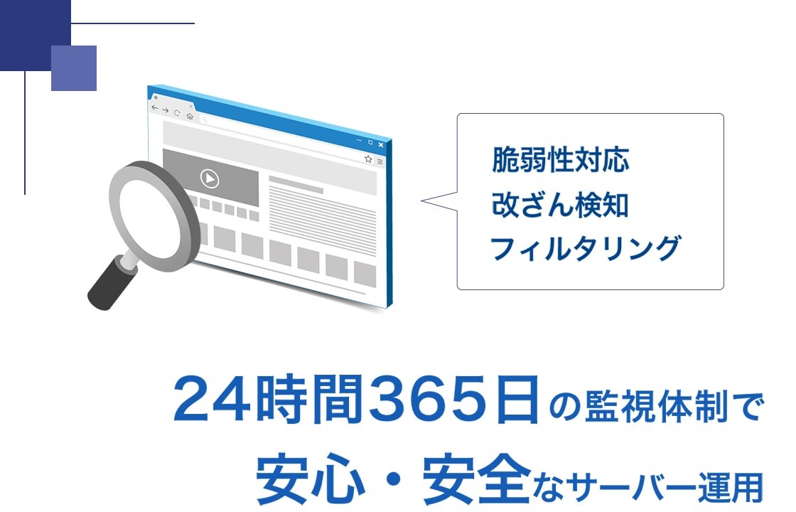 24時間365日の監視体制で安心・安全なサーバー運用