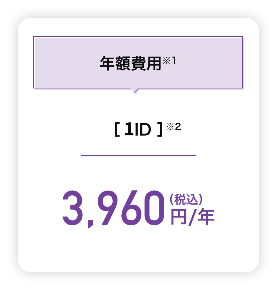 年額費用 1ID 3,960円(税込み)