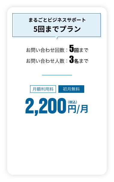 まるごとビジネスサポート5回までプラン
