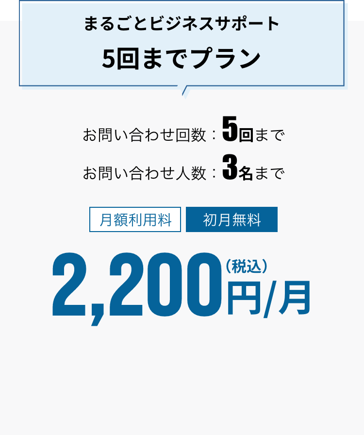 まるごとビジネスサポート5回までプラン