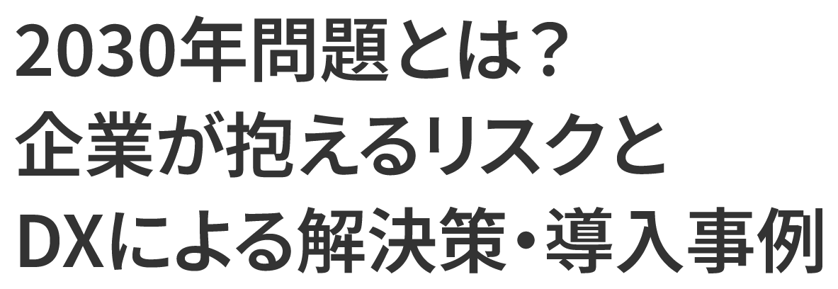 2030年問題とは？企業が抱えるリスクとDXによる解決策・導入事例