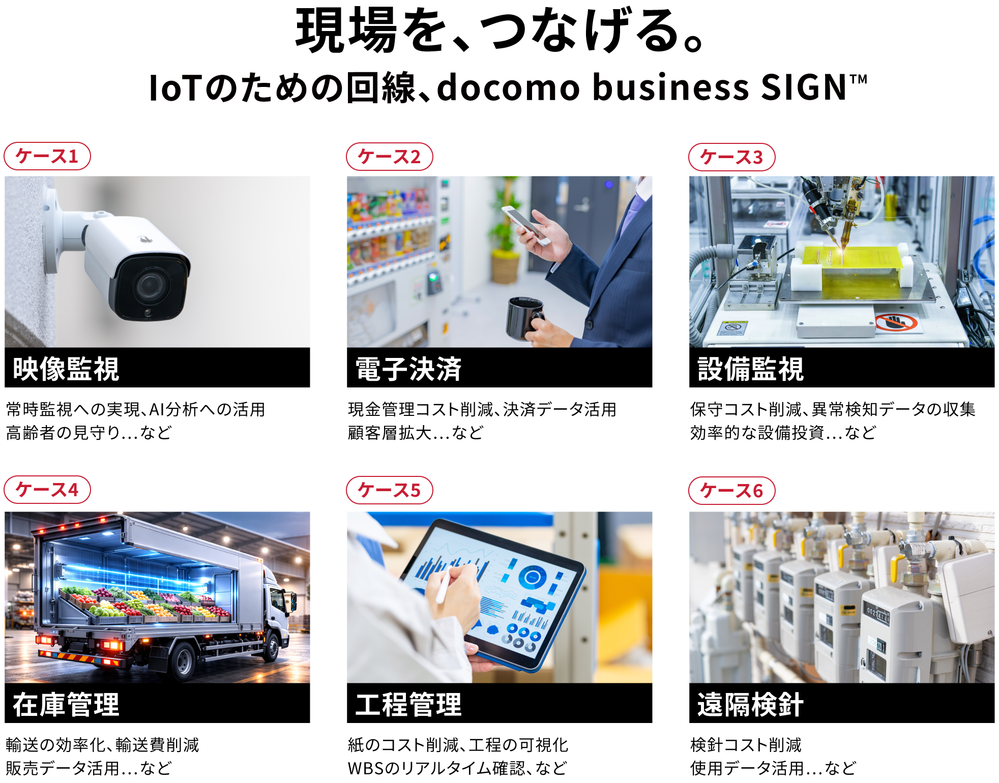 現場を、つなげる。IoTのための回線、docomo business SIGN™