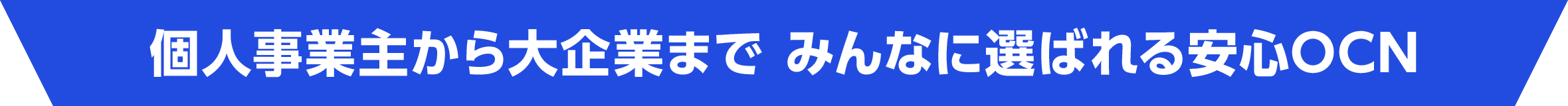 個人事業主から大企業まで みんなに選ばれる安心OCN