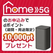 【ドコモショップ限定】home 5G お申込みdポイントプレゼント特典
