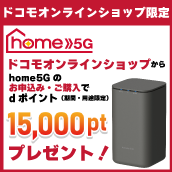 【ドコモオンラインショップ限定】home 5G お申込みdポイントプレゼント特典