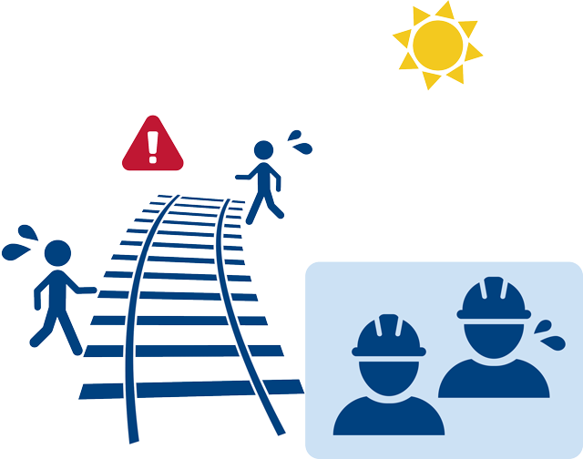 「IoTセンサーを活用した鉄道設備管理」のBeforeイメージ図