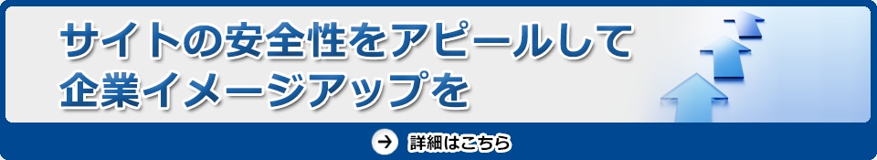 サイトの安全性をアピールして企業イメージアップを　詳細はこちら