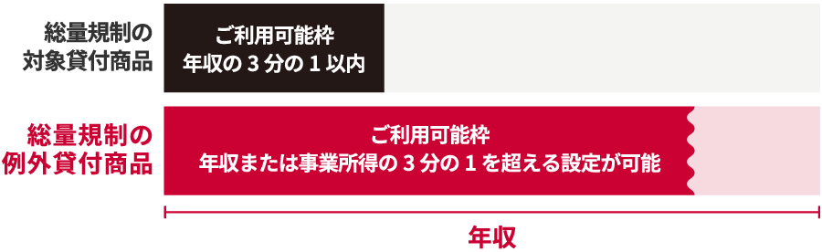 総量規制の例外貸付イメージグラフ