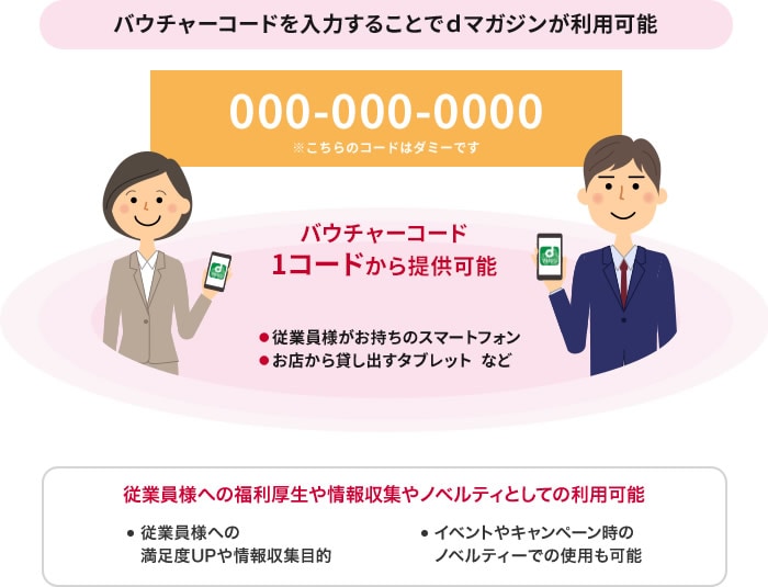 バウチャーコードを入力することでdマガジンが利用可能