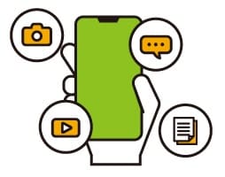 「情報まとめてすぐ共有。すぐ閲覧。」のイメージ画像