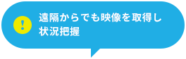 遠隔からでも映像を取得し状況把握