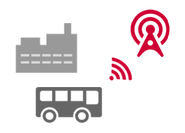 「施設内運航の自動運転バス」のイメージイラスト