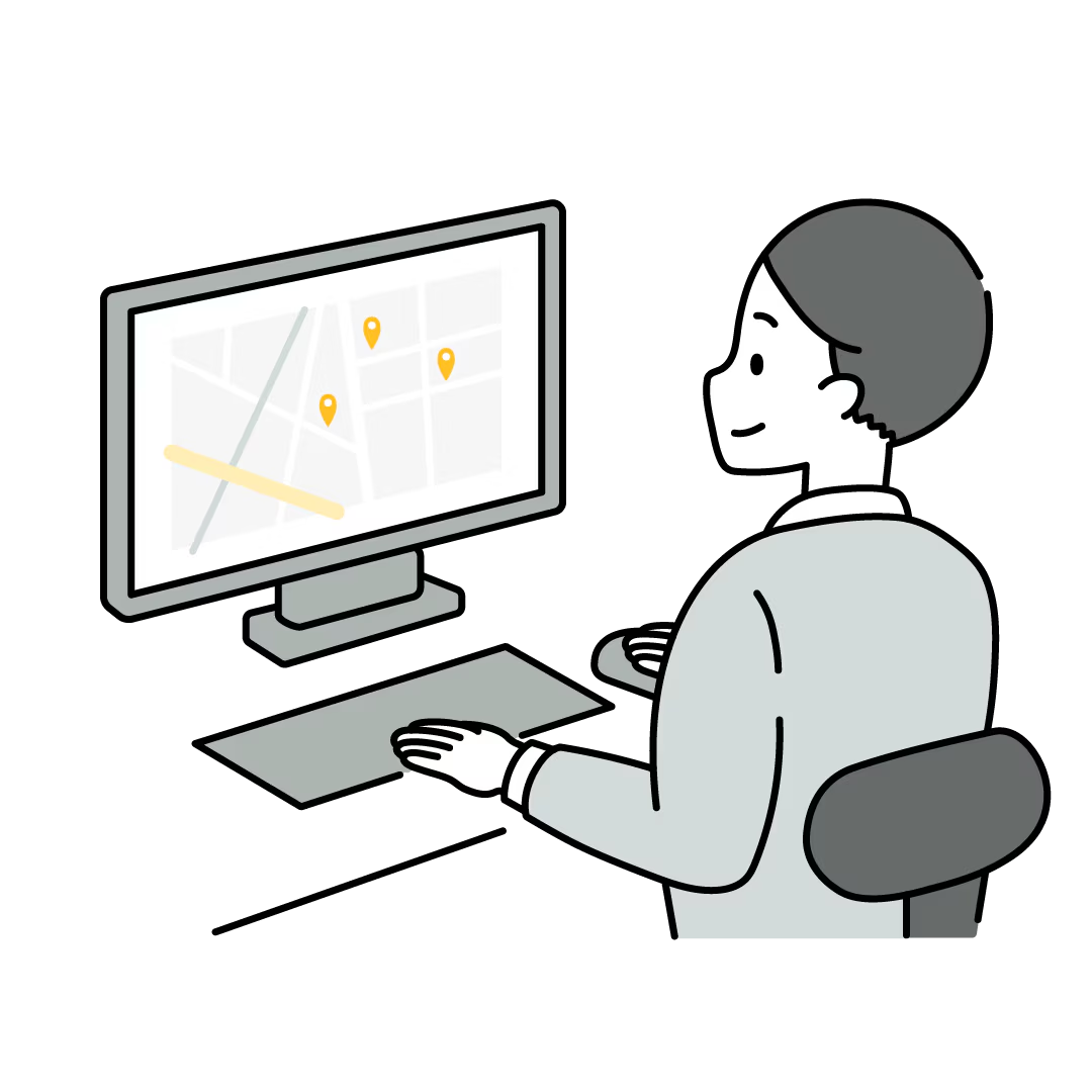 「PCも鍵もまとめて管理」イメージイラスト