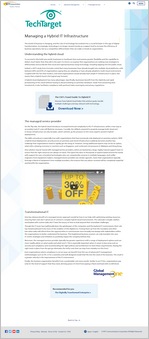 Managing a Hybrid IT Infrastructure Produced by Tech Target (Supported by NTT Communications)