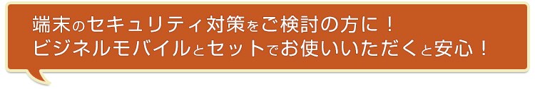 端末のセキュリティ対策をご検討の方に!ビジネルモバイルとセットでお使いいただくと安心!