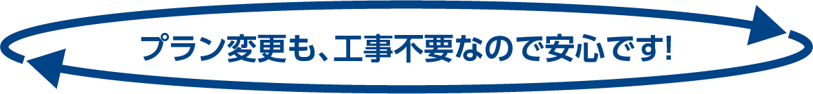 プラン変更も、工事不要なので安心です！