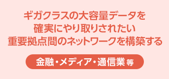 ［金融・メディア・通信業 等］ギガクラスの大容量データを確実にやり取りされたい重要拠点間のネットワークを構築する