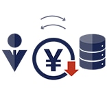 「リーズナブルにデータを保管する」のイメージイラスト