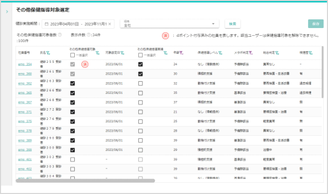 健康リスク者の選定（フィルタリング）