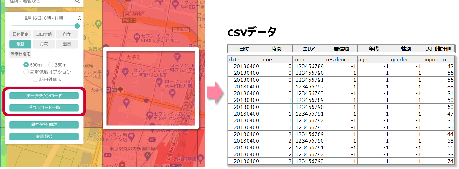 CSVデータダウンロード