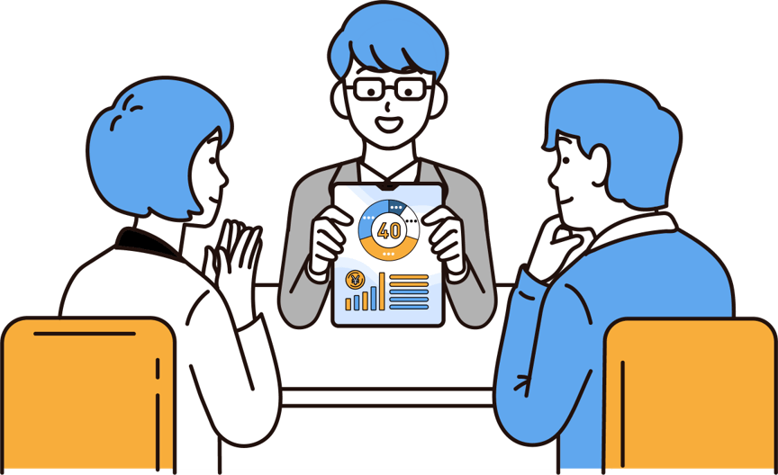 「外出の多い営業の場合」イメージイラスト