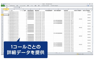 1コールごとの詳細データを提供