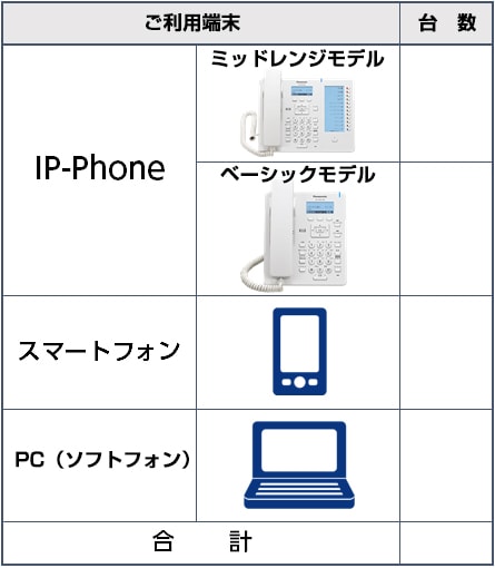 ご利用端末入力表