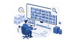 「必要な映像をすぐ取り出せない」のイラスト