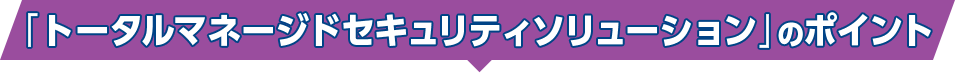 「トータルマネージドセキュリティソリューション」のポイント