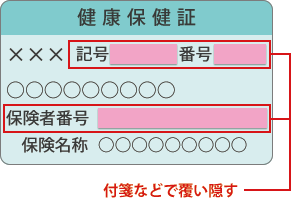 健康保険証、個人番号カードの場合の正しいコピー例