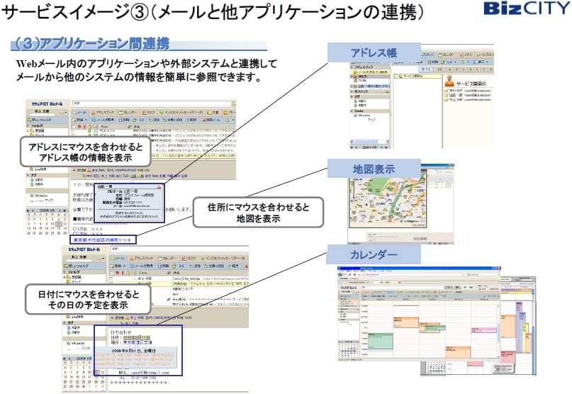 （別紙２）サービスイメージ(3)（メールと他アプリケーションの連携）