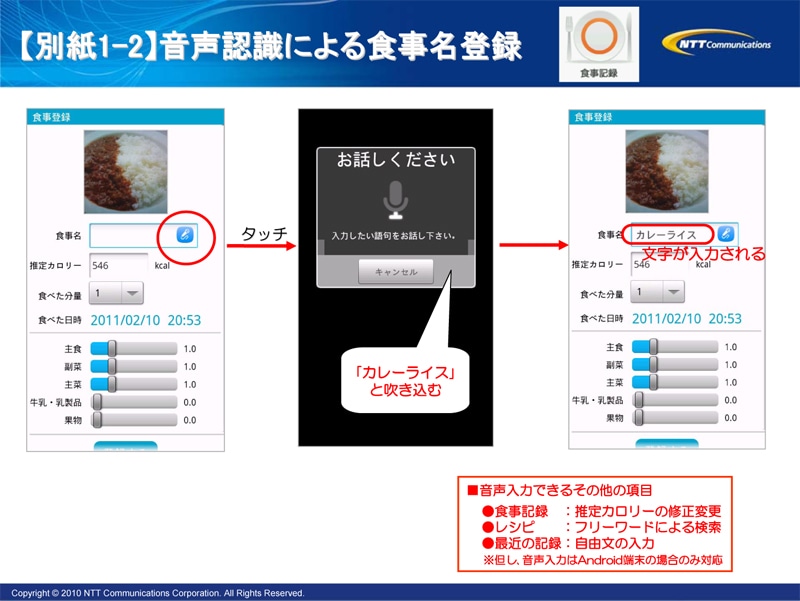 【別紙1-2】音声認識による食事名登録