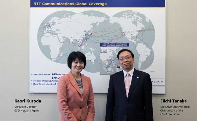 Kaori Kuroda, Excecutive Director, CSO Network Japan / Eiichi Tanaka Executive Vice President, Chairperson of the CSR Committee