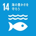sdg_icon_14_ja 目標14:海洋と海洋資源を持続可能な開発に向けて保全し、持続可能な形で利用する